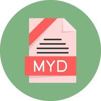 MYD Format Flat Circle Style Icon vector