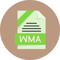 WMA Format Flat Circle Style Icon vector
