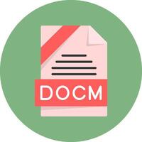 DOCM Format Flat Circle Style Icon vector