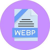 WEBP Format Flat Circle Style Icon vector