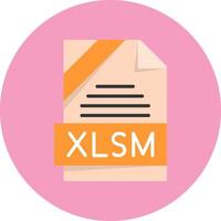 XLSM Format Flat Circle Style Icon vector