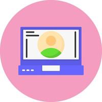 Profile Flat Circle Style Icon vector