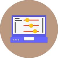 Settings Flat Circle Style Icon vector
