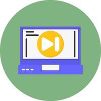 Skip forward Flat Circle Style Icon vector