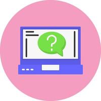 Question Flat Circle Style Icon vector