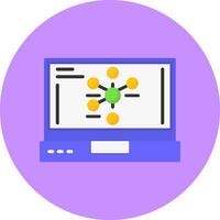Graph Flat Circle Style Icon vector