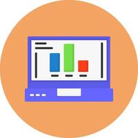 Chart Flat Circle Style Icon vector