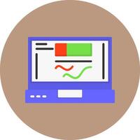 Analytics Flat Circle Style Icon vector