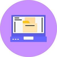 Folder Flat Circle Style Icon vector