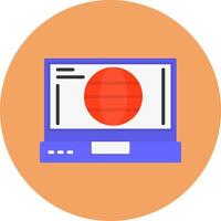 Globe Flat Circle Style Icon vector