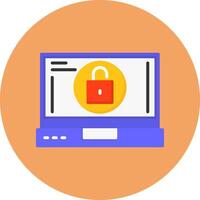 Unlock Flat Circle Style Icon vector