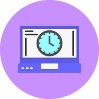 Clock Flat Circle Style Icon vector