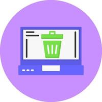 Trash Flat Circle Style Icon vector