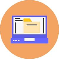 Folder Flat Circle Style Icon vector