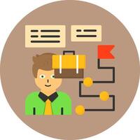 Career Path Flat Circle Style Icon vector