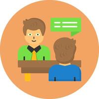Interview Flat Circle Style Icon vector