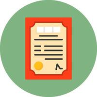 Contract Flat Circle Style Icon vector