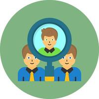 Talent Pool Flat Circle Style Icon vector