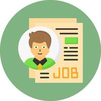 Job Description Flat Circle Style Icon vector
