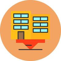 Office Location Flat Circle Style Icon vector