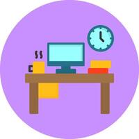 Work Environment Flat Circle Style Icon vector