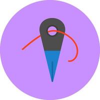 Needle and thread Flat Circle Style Icon vector