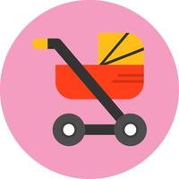 Stroller Flat Circle Style Icon vector