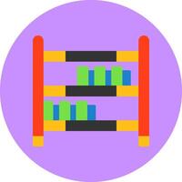 Bookshelf Flat Circle Style Icon vector