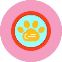 Pet pawprint Flat Circle Style Icon vector