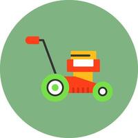 Lawnmower Flat Circle Style Icon vector