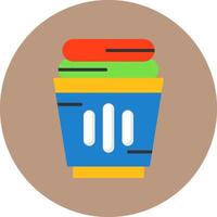 Laundry basket Flat Circle Style Icon vector