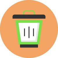 Trash can Flat Circle Style Icon vector