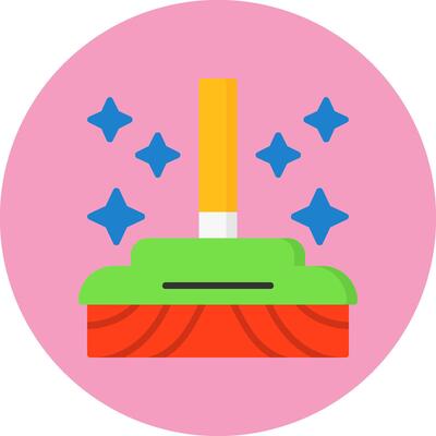Mop Flat Circle Style Icon