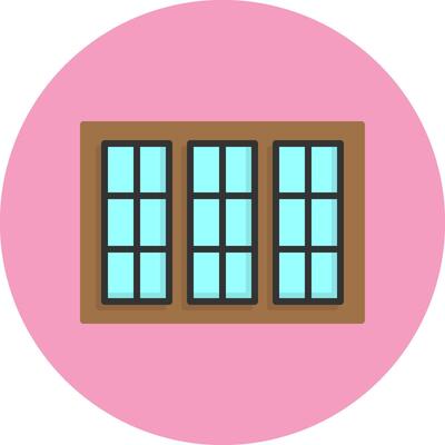 Window Flat Circle Style Icon