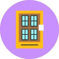 Front door Flat Circle Style Icon vector