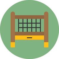 Baby crib Flat Circle Style Icon vector