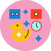 Toys Flat Circle Style Icon vector