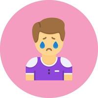 Melancholy Flat Circle Style Icon vector
