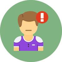 Cautiousness Flat Circle Style Icon vector