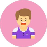 Nervousness Flat Circle Style Icon vector