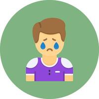 Melancholy Flat Circle Style Icon vector