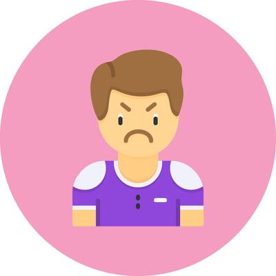 Resentment Flat Circle Style Icon