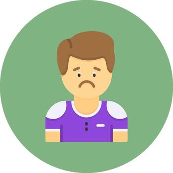 Grief Flat Circle Style Icon vector