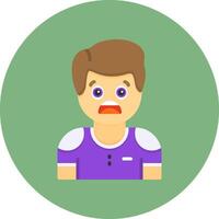 Fear Flat Circle Style Icon vector