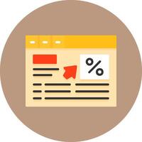 Click through rate Flat Circle Icon Style vector