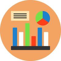 Analytics Flat Circle Icon Style vector