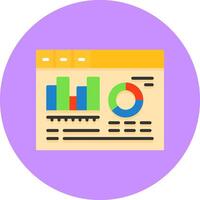 Mobile app analytics Flat Circle Icon Style vector