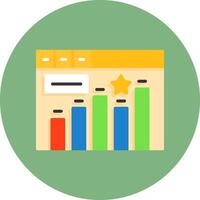 Paid advertising analytics Flat Circle Icon Style vector
