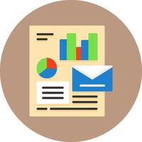 Social media analytics Flat Circle Icon Style vector