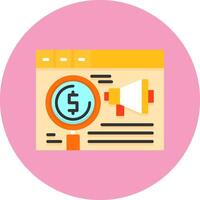Email marketing analytics Flat Circle Icon Style vector